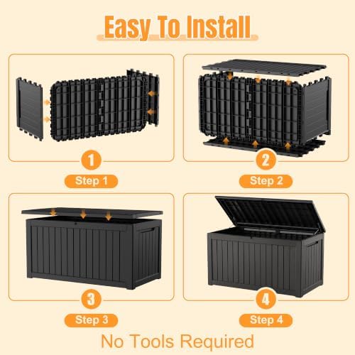Outdoor Storage Box, 370 Gallon Waterproof Resin Deck Box - Image 6