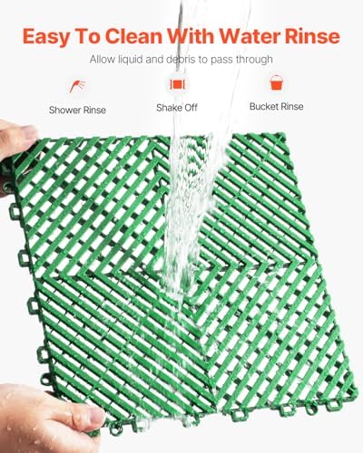 VEVOR Interlocking Drainage Mat, 12” x 12” Splicing Drainage Mats, Non-Slip PP - Image 5