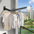 Wall Mounted Foldable Clothes Drying Rack, Heavy Duty 3-Fold Laundry Airer - Image 5