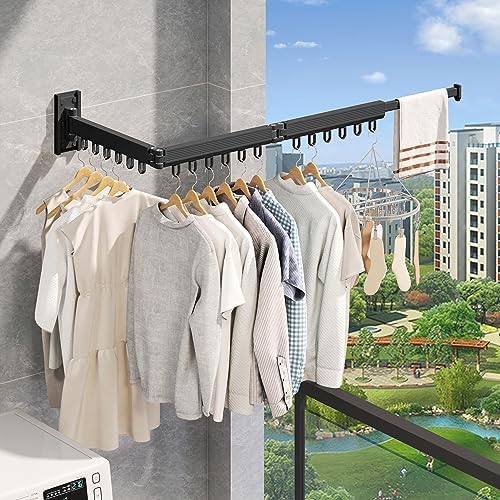 Wall Mounted Foldable Clothes Drying Rack, Heavy Duty 3-Fold Laundry Airer - Image 5