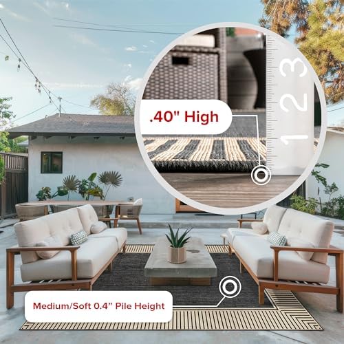 nuLOOM Asha Dark Grey Bordered Indoor/Outdoor Area Rug - Image 4