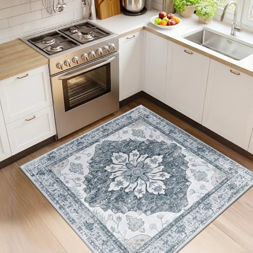 RELEANY Washable Area Rug, Square 4'x4' by RELEANY