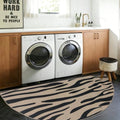Half Round Easy Jute Rug 3x6Ft Zebra Stripe Carpet by Lacomfy