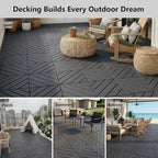 44 Pack Interlocking Deck Tiles, Easy Snap All-Weather Outdoor Deck Tiles - Image 3