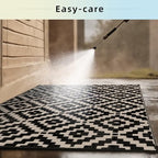 Favoyard Outdoor Rug Black & Beige 5x8 ft Waterproof Reversible Carpet Mat - Image 4
