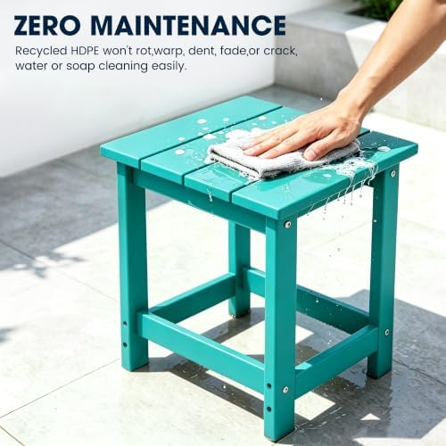 LZRS Patio Side Table, Heavy Duty HDPE Outdoor End Table - Image 5