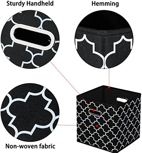 Black Foldable Storage Cubes Bins, Fabric Storage Box Cubes Organizer Baskets - Image 7