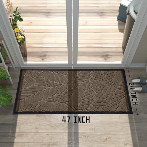 Yimobra Large Leaf Pattern Door Mat, 47 x 24 in - Image 2
