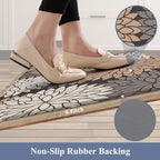 HEBE Kitchen Mats for Floor, Floral Anti Fatigue Kitchen Rugs Set of 2 - Image 4