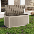PatioZen 120 Gallon Resin Deck Box, Lockable Patio Outdoor Storage Box - Image 7