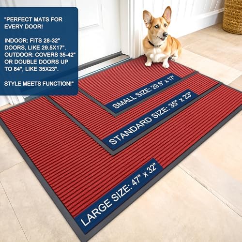 OLANLY 2-Pack Front Door Mats 35x23, Waterproof Heavy-Duty Doormats - Image 2