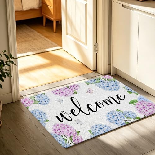Purple and Blue Hydrangea Welcome Mats Doormat - Image 4