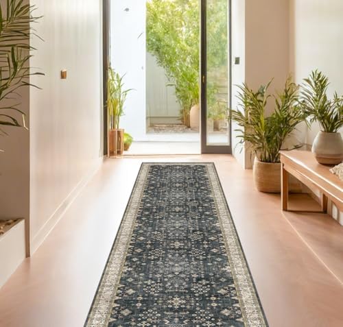 Black Washable 8ft Long Runners by HazoHaus