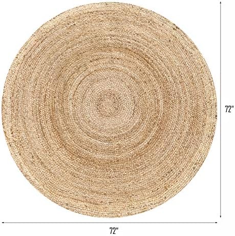 Hausattire Jute Braided Woven Area Rug 6 Feet Round - Image 2