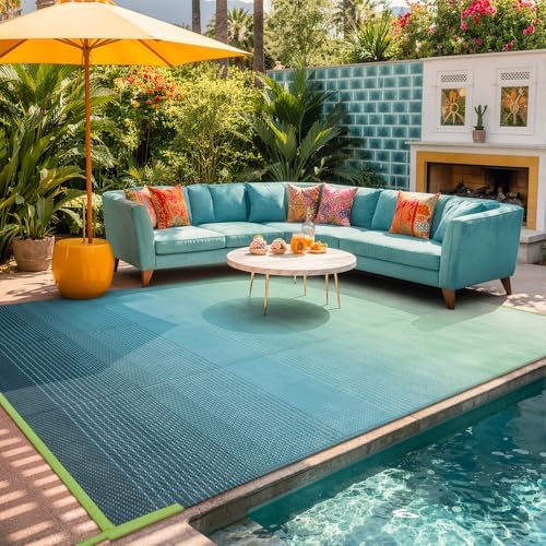 Lahome Outdoor Patio Rug Waterproof 6x9, Plastic Straw Rug Reversible - Image 6