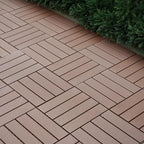 Plastic Interlocking Deck Tiles 12"x12" Waterproof Outdoor Patio Flooring PP by WONSHREE
