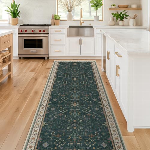 Hazo Haus Dark Green Kitchen Rug 10 ft Long - Image 3