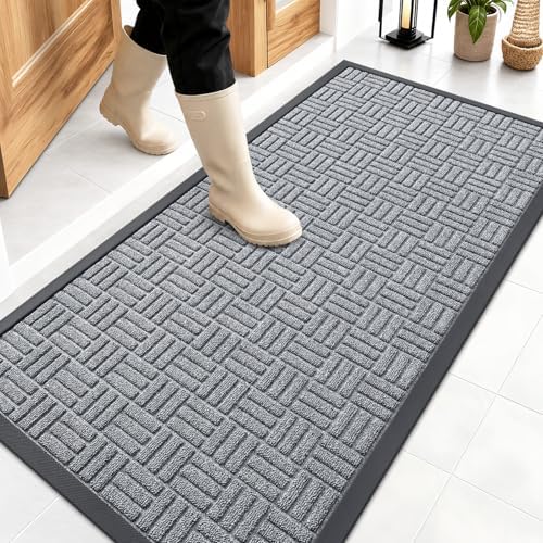 OLANLY Front Door Mat Outside Entrance 47x23, Heavy-Duty Rubber Doormat by OLANLY