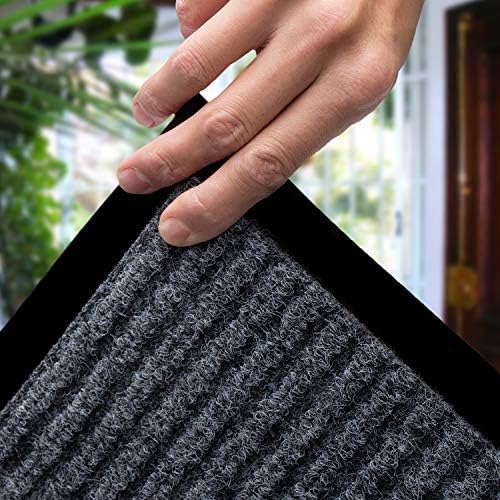 LuxUrux 2-Pack Heavy-Duty Striped Gray Rubber Door Mats - Image 6