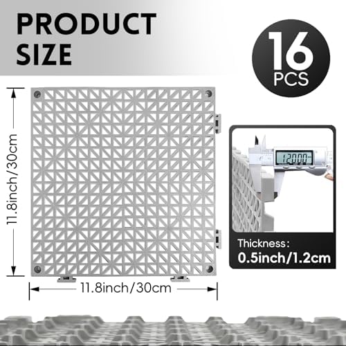 RITOLLO Modular Interlocking Cushion Drainage Floor Tiles, Yard -Gray - Image 2