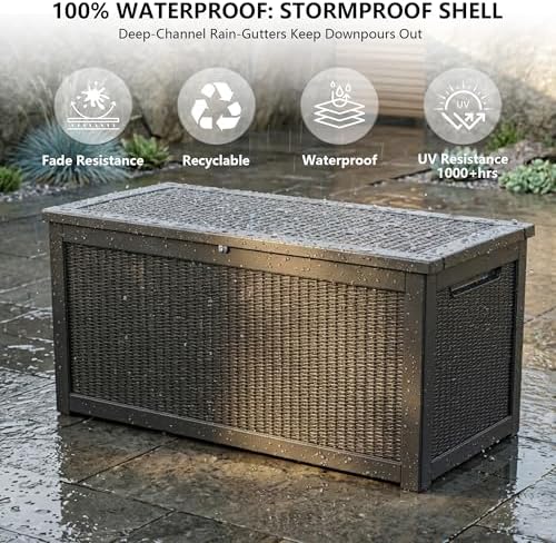 Outdoor Storage Box, 320 Gallon Waterproof Deck Box - Image 5