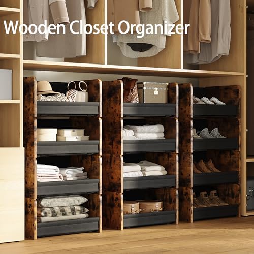FOUCSSOMEI 2-Tier Stackable Closet Organizer and Storage Stackable Shelves – - Image 5