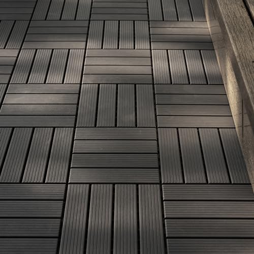 Plastic Interlocking Deck Tiles, 44 Pack Patio Deck Tiles, Patio Floor Decking - Image 5