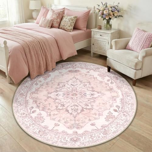 RELEANY Washable Area Rug, Round 5ft - Image 3