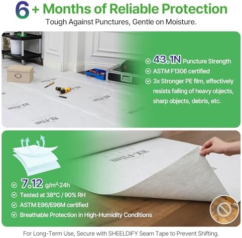 39" x50' Heavy-Duty Floor Protection | Construction Grade Carpet Protector | - Image 3