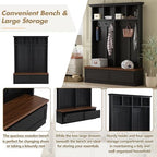 LUMISOL 4-in-1 Hall Tree with Bench and Shoe Storage - Image 5