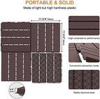 Goovilla Plastic Interlocking Deck Tiles, 9 Pack, Dark Brown - Image 3