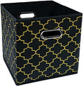 Black Foldable Storage Cubes Bins, Fabric Storage Box Cubes Organizer Baskets by HEAYEEG