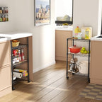 SINGAYE 3 Shelves Storage Shelf Wire Shelving Unit Metal Adjustable Wheels - Image 2