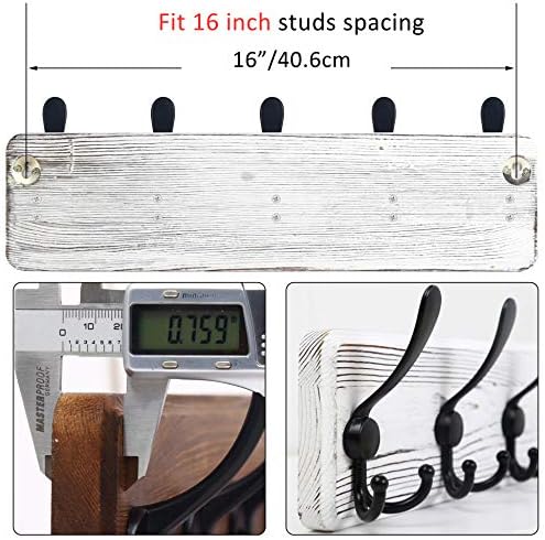 WEBI Coat Rack Wall Mount, Coat Hooks Wall Mounted, Coat Hanger Wall, Wood Hook - Image 3