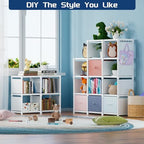 Mavivegue Book Shelf, 18 Cube Storage Organizer, DIY Bookcase White - Image 2