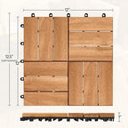 Yaheetech 108PCS Acacia Wood Deck Tiles Interlocking Patio Flooring - Image 3
