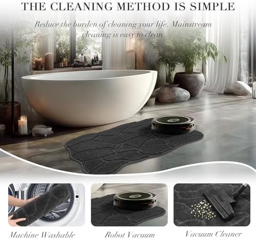 BSICPRO Large Bathroom Rugs Runner, 22x47 Scalloped Bath Mats - Image 5