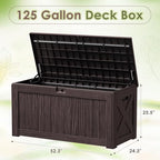 Devoko 125 Gallon Outdoor Storage Box, Waterproof Resin Deck Box - Image 7