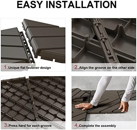 VANCASTLE Interlocking Deck Tiles 36 Pack Dark Coffee 12"x12" Patio Pavers - Image 6