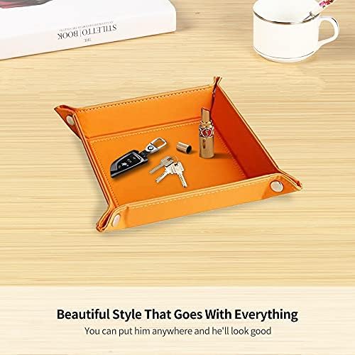 Key Dish Bowl for Entryway, Catchall Holder Bedside Table Valet Tray for Men - Image 5