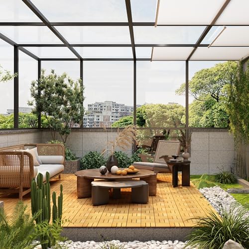 PrimeZone 162 PCS Solid Acacia Wood Interlocking Patio Deck Tiles Outdoor - Image 3