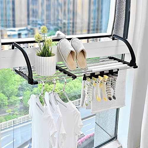 Portable Clothes Drying Rack for Balcony Railings Windowsill, Folding Towel - Image 3