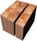 PrimeZone 432 PCS Solid Acacia Wood Interlocking Patio Deck Tiles Outdoor by PrimeZone