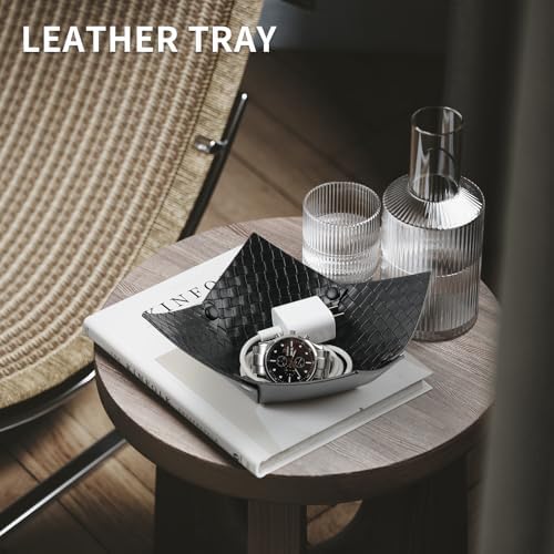 KINIVA 2 Pack PU Leather Jewelry Valet Tray - Image 3