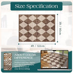 Brown Beige Checkered Entry Rug - Image 2