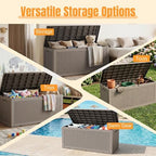 Outdoor Storage Box, 180 Gal Waterproof Resin Deck Box w/Support Rod - Image 4