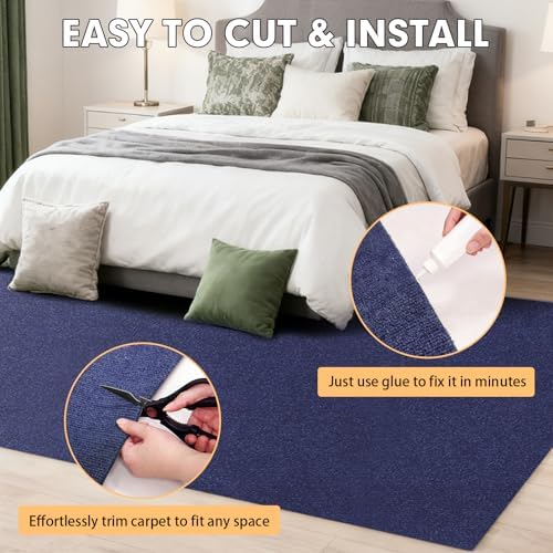 Grefinity Marine Carpet, 5 FT x 20 FT Deep Blue Indoor Outdoor Carpet - Image 6