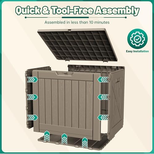 Devoko 40 Gallon Deck Box Lockable Outdoor Storage Box Waterproof - Image 5