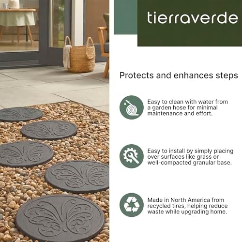 TierraVerde 4-Pack 18”x18” Butterfly Rubber Stepping Stones - Image 2