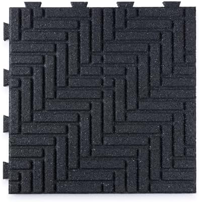 Playsafer Herringbone Rubber Interlocking Tiles | 16 X 16 | Easy Install by Playsafer